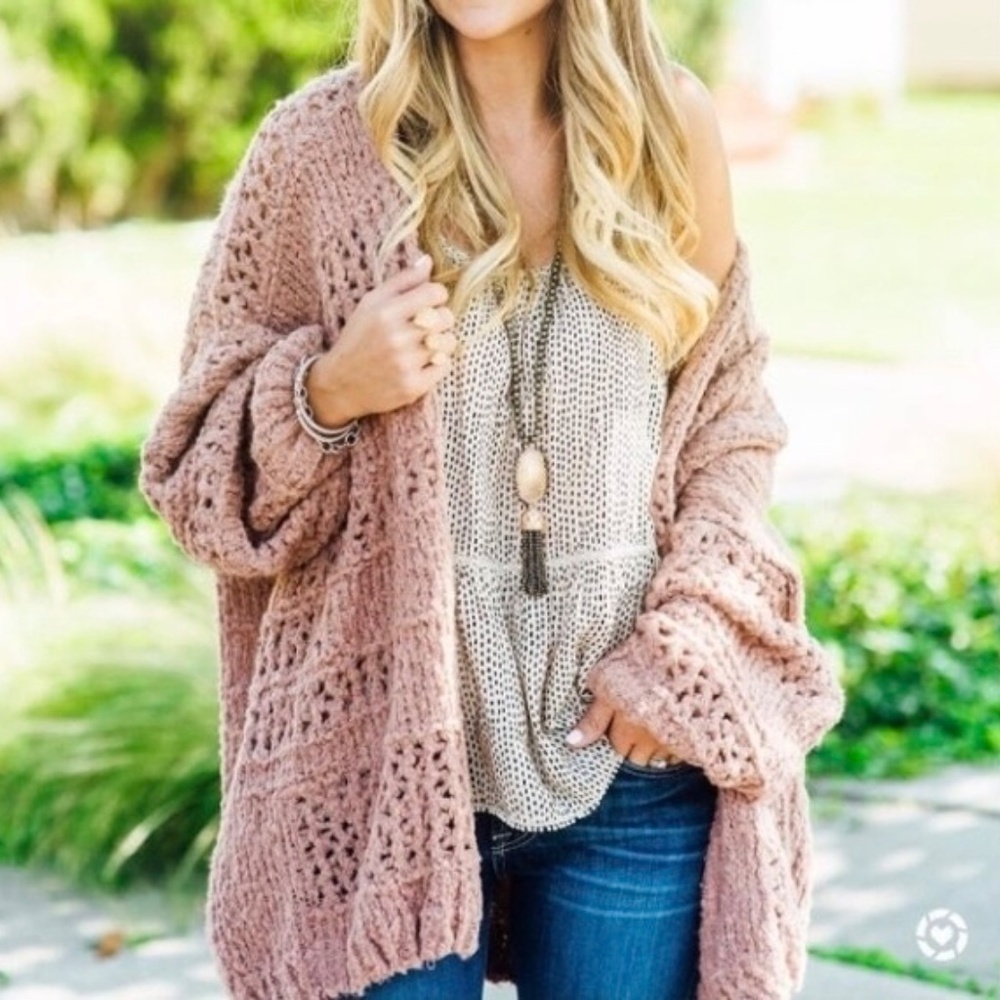 NWT - Free People Saturday Morning Oversized Open Front Cardigan - Picture 3 of 10
